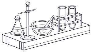 Line art of an experiment