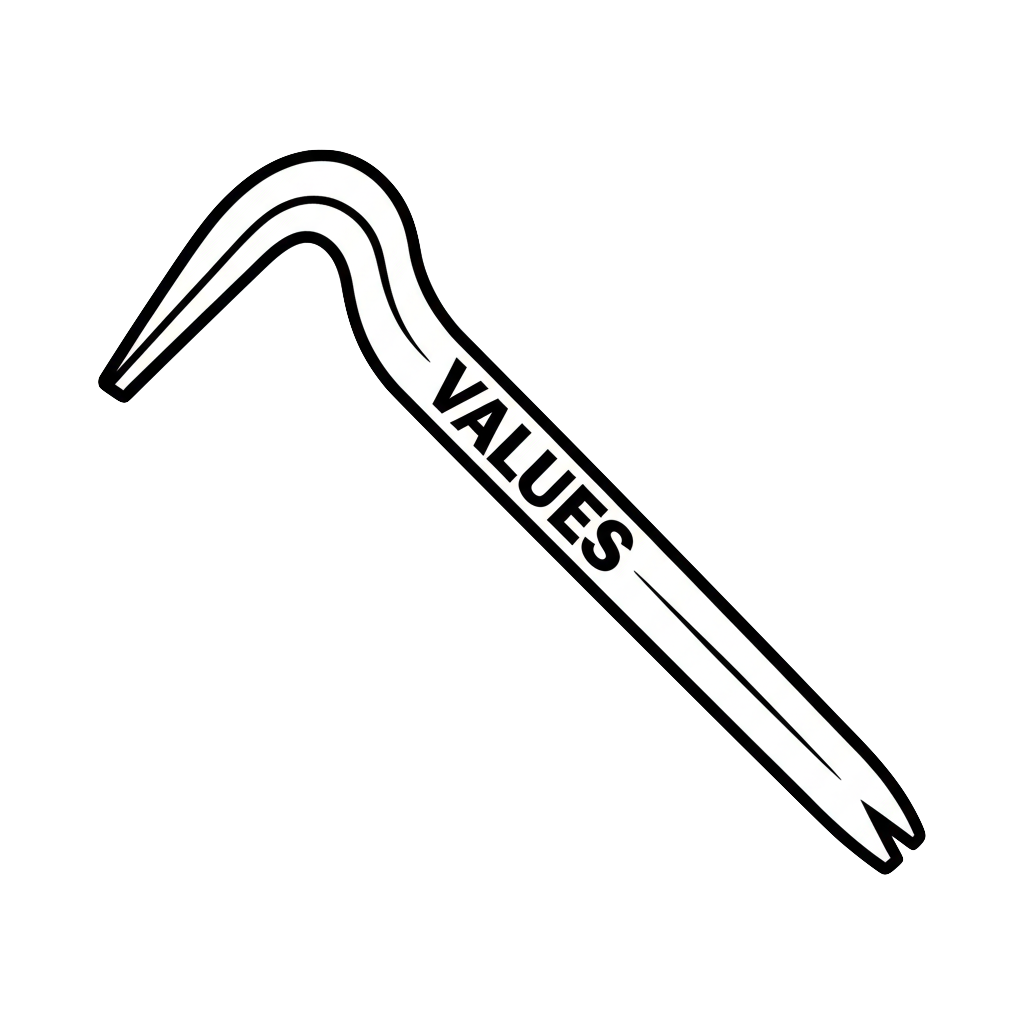 Crowbar with the word \